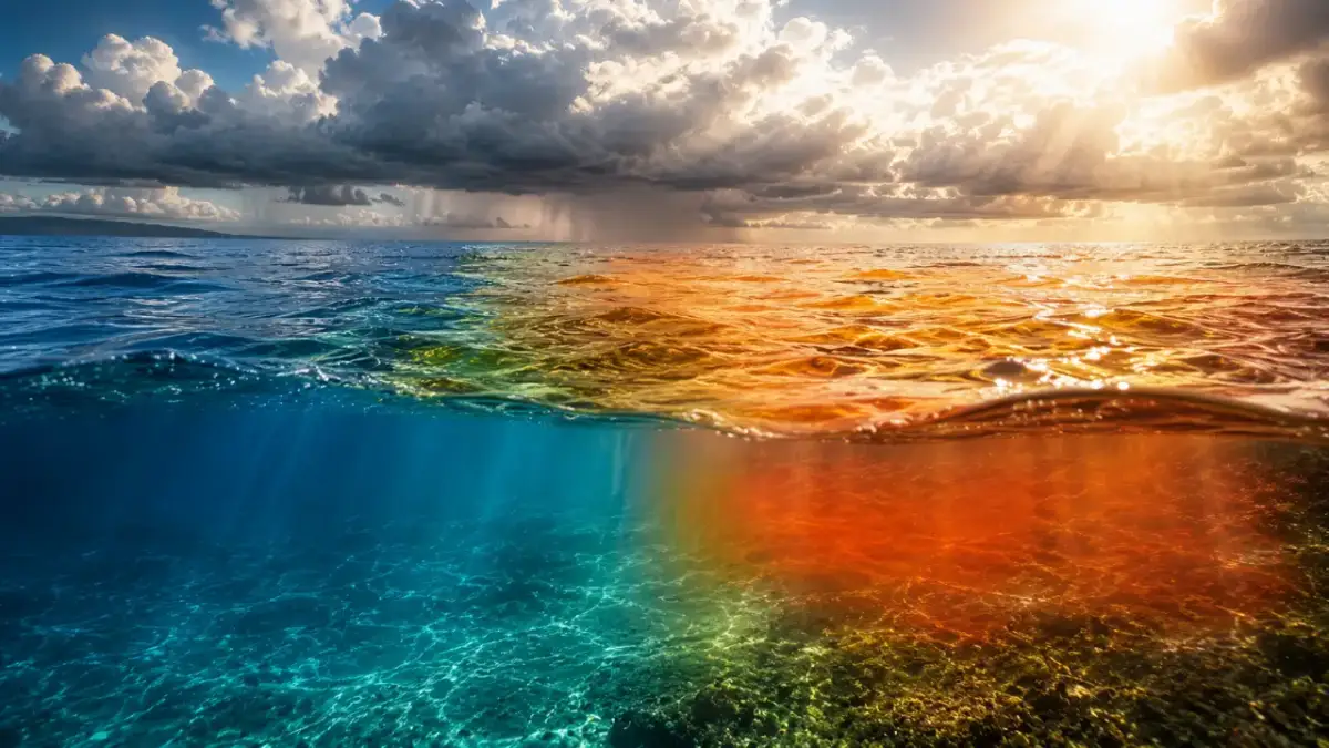 प्रशांत महासागर की गहराई में जमा गर्म पानी और El Nino के बढ़ने का वैज्ञानिक चित्रण